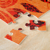 Herbstgarten Patchwork Vogel und Blätterherbst Vin Puzzle (Seite)