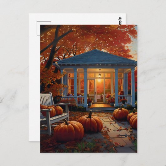 Herbstgarten Postkarte (Vorne/Hinten)