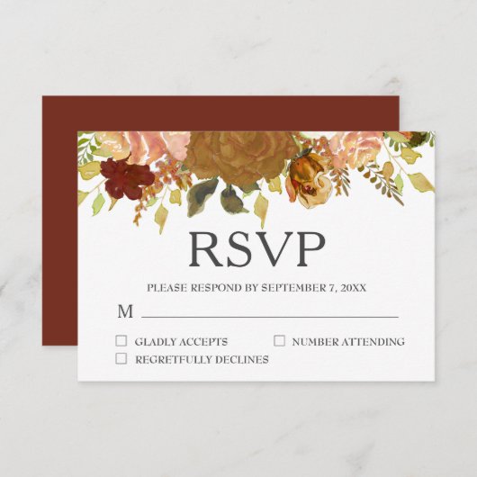 Herbstgarten Rustikal RSVP Karte (Vorne/Hinten)
