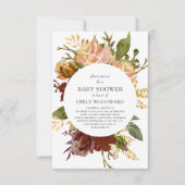 Herbstgarten Rustikale Blumenkegeldusche Einladung (Vorderseite)