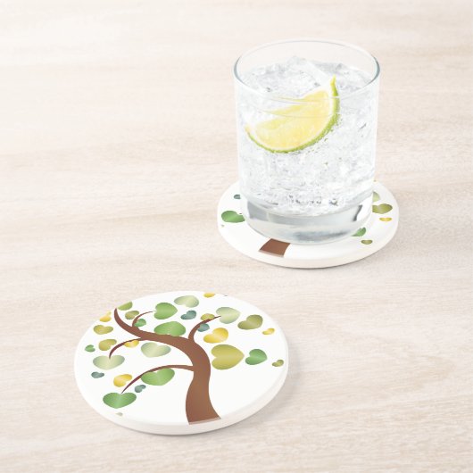 Herbstgarten Sandstein Untersetzer (Seite)