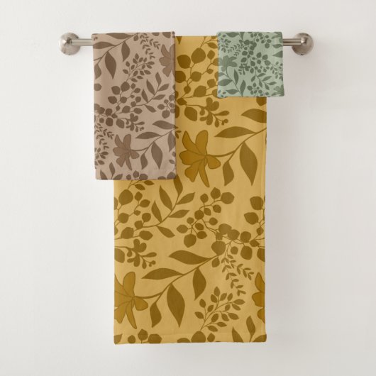 Herbstgarten-Silhouetten Muster Badhandtuch Set (Insitu)