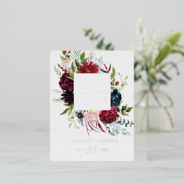 Herbstgarten | Silver Foil Wedding Save the Date Folie Einladungspostkarte