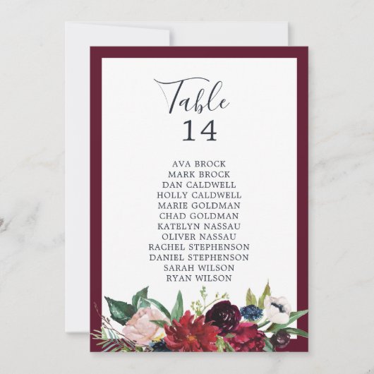 Herbstgarten - Tischnummer (Vorderseite)