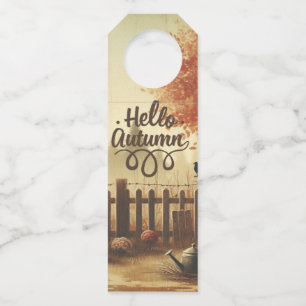 Herbstgarten und Schaukel Flaschenanhänger