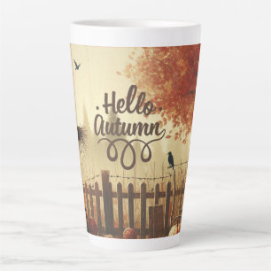 Herbstgarten und Schaukel Milchtasse