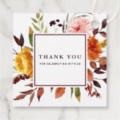 Herbstgartenhochzeit Danke Ihnen für Tags Geschenkanhänger (Rückseite)