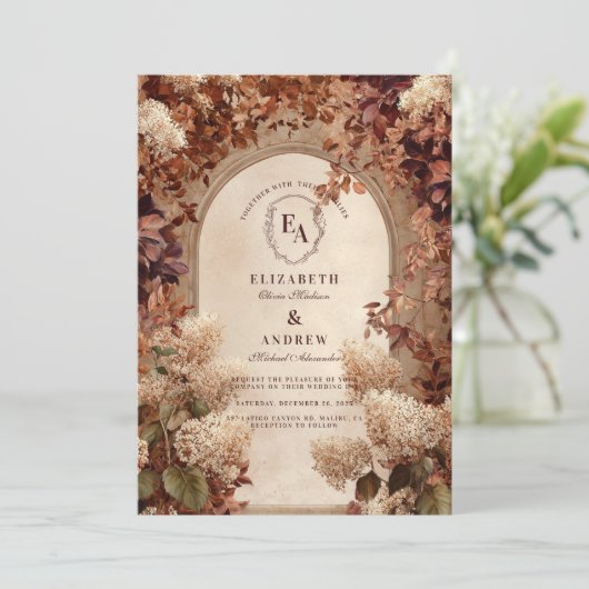 Herbstgartenhochzeit Einladung (Stehend Vorderseite)