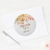 Herbstgartenhochzeit Vielen Dank Runder Aufkleber (Umschlag)