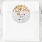 Herbstgartenhochzeit Vielen Dank Runder Aufkleber (Tasche)