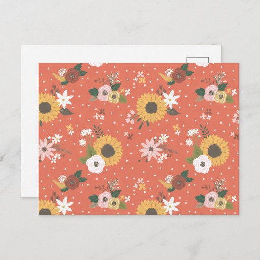 Herbstgartenmuster Postkarte (Vorne/Hinten)