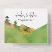 Herbstgebirge auf einer Hochzeit All In One Einladung (Rückseite)