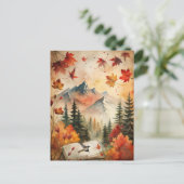 Herbstgebirge Herbstlaube Vintage Natur Postkarte (Stehend Vorderseite)
