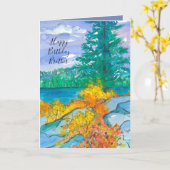 Herbstgebirge See Happy Birthday Brother Karte (Gelbe Blume)