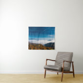 Herbstgebirge und Nebel im Tal Wandteppich (Beispiel (Horizontal))