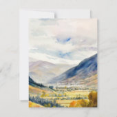 Herbstgebirge Waldtal Wasserfarbe Einladung (Rückseite)