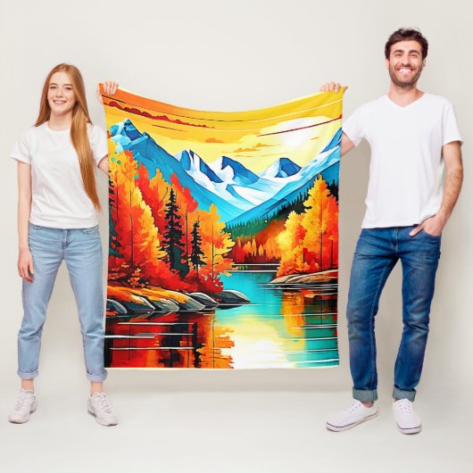 Herbstgebirgslandschaft Fleecedecke (Beispiel)