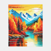Herbstgebirgslandschaft Fleecedecke (Vorderseite)