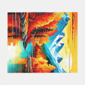 Herbstgebirgslandschaft Fleecedecke (Vorderseite (Horizontal))