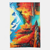 Herbstgebirgslandschaft Geschirrtuch (Vertikal)