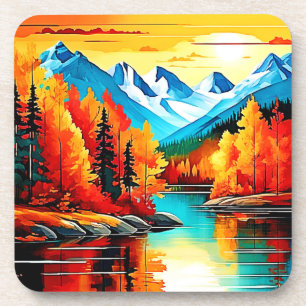 Herbstgebirgslandschaft Getränkeuntersetzer