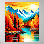 Herbstgebirgslandschaft Poster (Vorne)