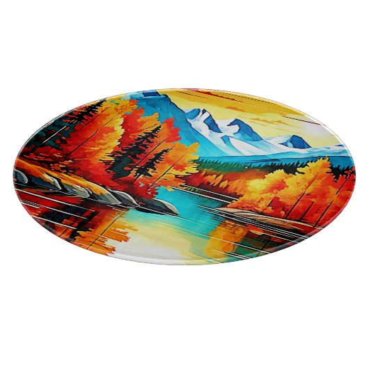 Herbstgebirgslandschaft Schneidebrett (Ecke)