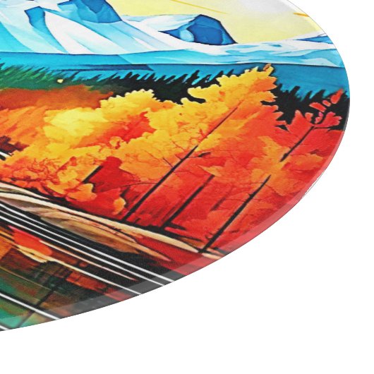 Herbstgebirgslandschaft Schneidebrett (Ecke)