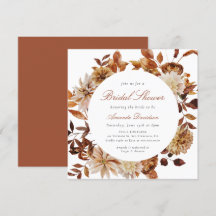 Herbstgeburt Burnt Orange Floral Boho Brautparty