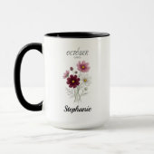 Herbstgeburtsblume Cosmos Geburtstag Tasse (Links)