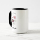 Herbstgeburtsblume Cosmos Geburtstag Tasse (Vorderseite Links)