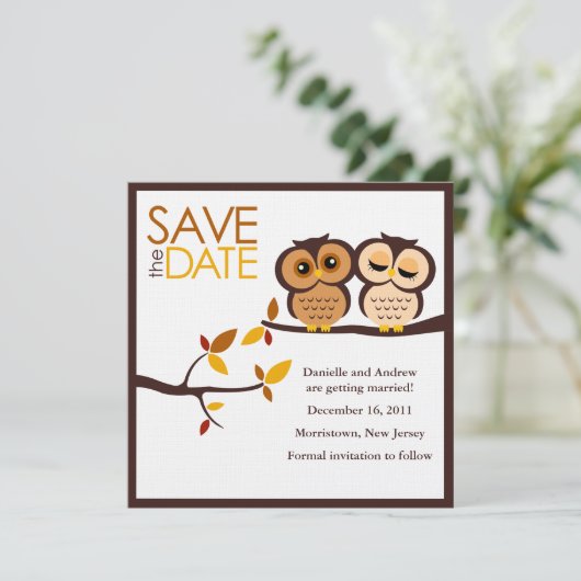 Herbstgedankenhochzeit Save The Date (Stehend Vorderseite)