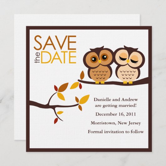 Herbstgedankenhochzeit Save The Date (Vorne/Hinten)