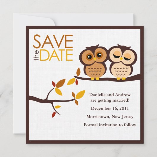 Herbstgedankenhochzeit Save The Date (Vorderseite)