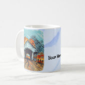 Herbstgedeckte Brücke Kaffeetasse (Vorderseite Links)