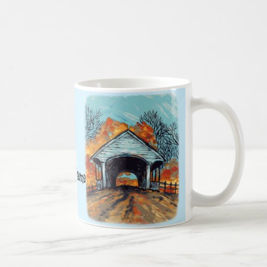 Herbstgedeckte Brücke Kaffeetasse (Rechts)