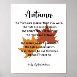 Herbstgedicht von Emily Elizabeth Dickinson Poster