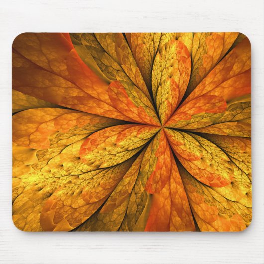 Herbstgefühl, moderne abstrakte fraktale Blume Mousepad (Vorne)