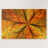 Herbstgefühl, moderne abstrakte fraktale Blume Puzzle (Horizontal)