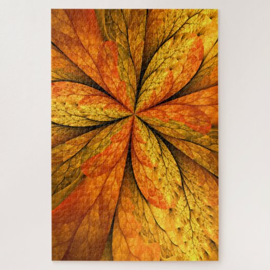 Herbstgefühl, moderne abstrakte fraktale Blume Puzzle (Vertikal)
