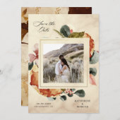 Herbstgefühl Save the Date elegant Einladung (Vorne/Hinten)