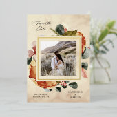 Herbstgefühl Save the Date elegant Folieneinladung (Stehend vorne)