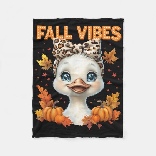 Herbstgefühle Gans Leopard Bogen Kokette Herbst Kü Fleecedecke (Vorderseite)