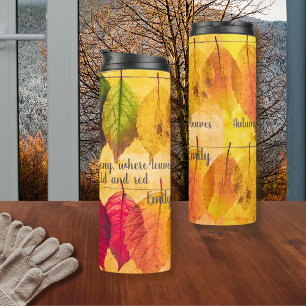 Herbstgelb-braune Blätter Herbst Inspiration Thermosbecher