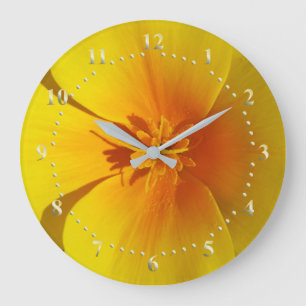 Herbstgelb Große Wanduhr