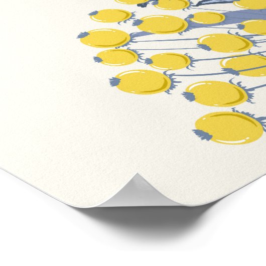 Herbstgelbe Beeren Blätter, farblos nahtlos. Poster (Ecke)