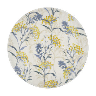 Herbstgelbe Beeren Blätter, farblos nahtlos. Schneidebrett