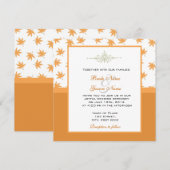 Herbstgelbe Blätter Hochzeit lädt ein Einladung (Vorne/Hinten)