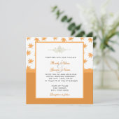 Herbstgelbe Blätter Hochzeit lädt ein Einladung (Stehend Vorderseite)