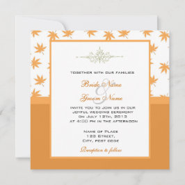 Herbstgelbe Blätter Hochzeit lädt ein Einladung